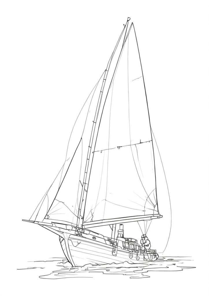 barco para colorear