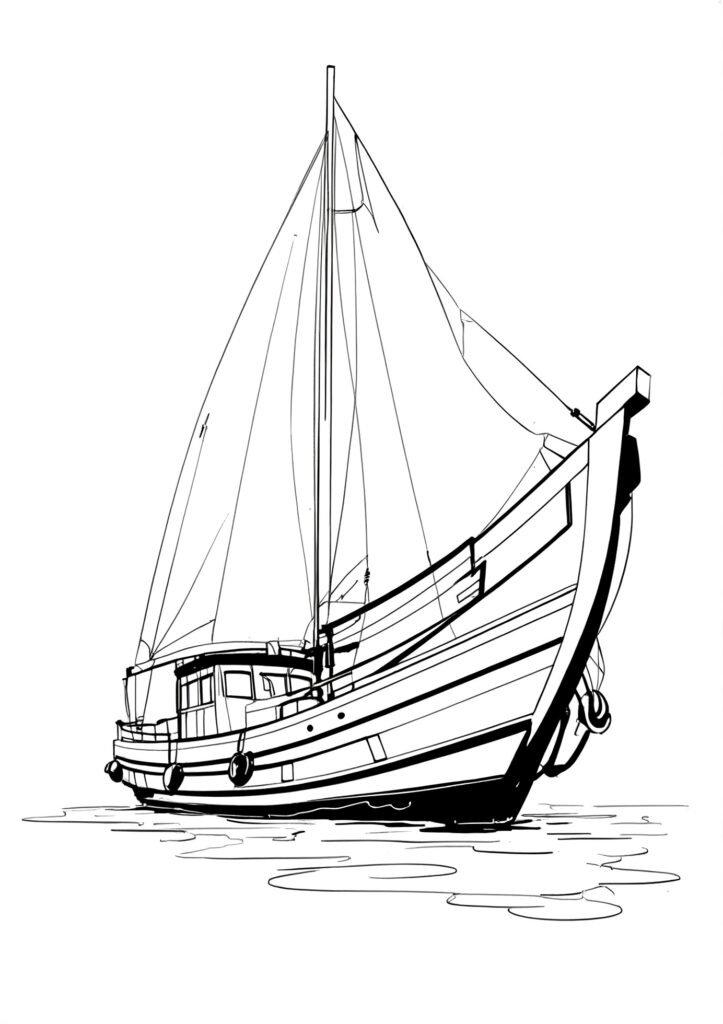 barco para colorear