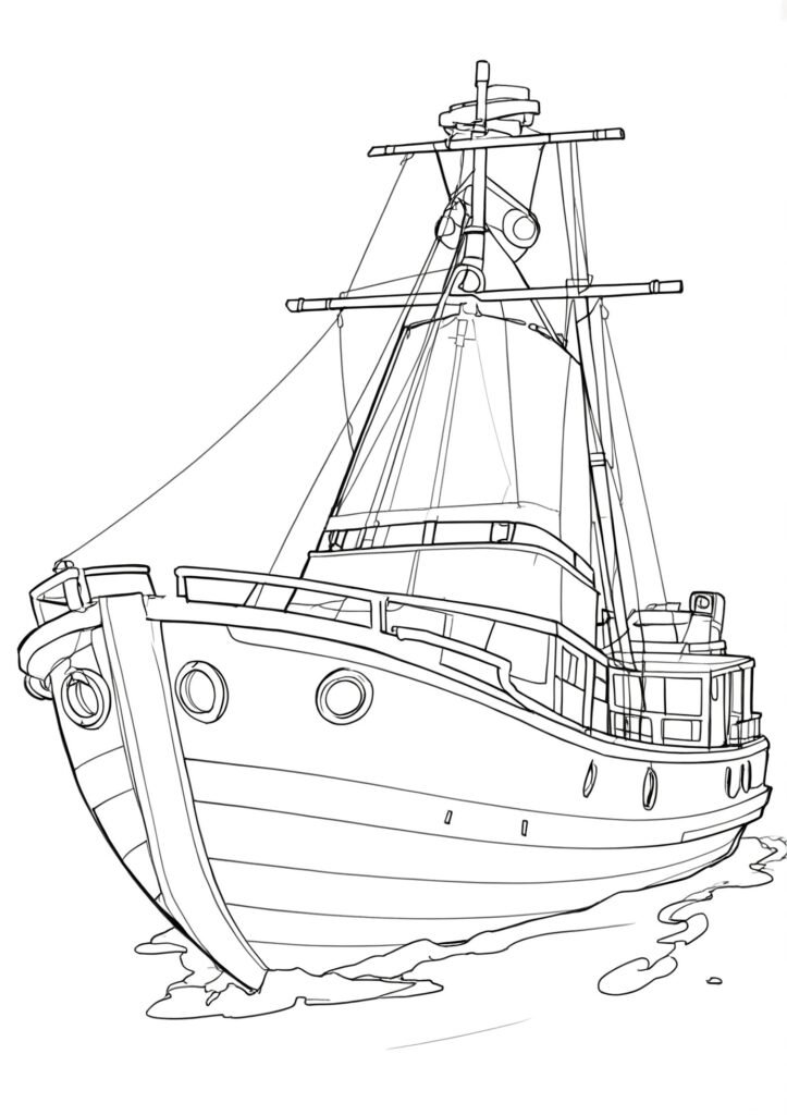 barco para colorear