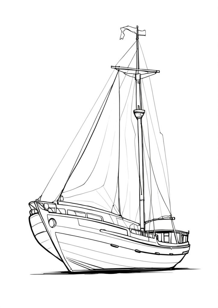 barco para colorear