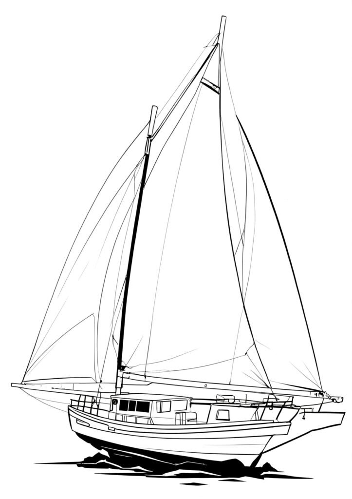 barco para colorear