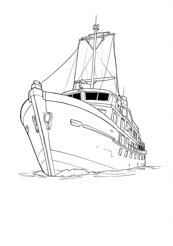 barco para colorear