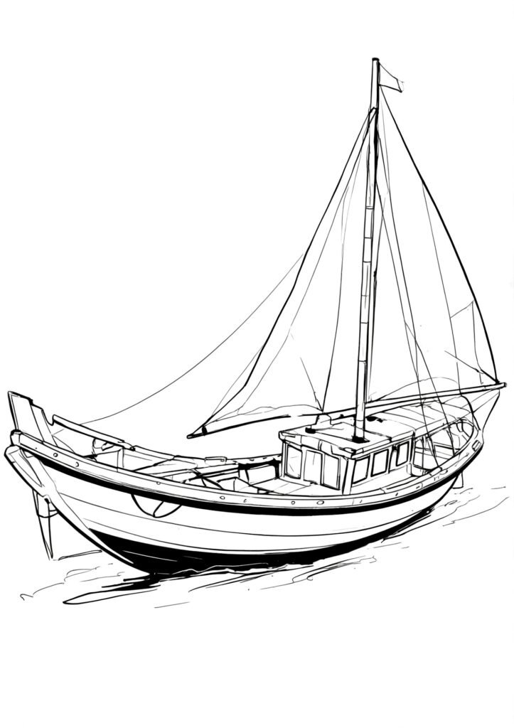 barco para colorear