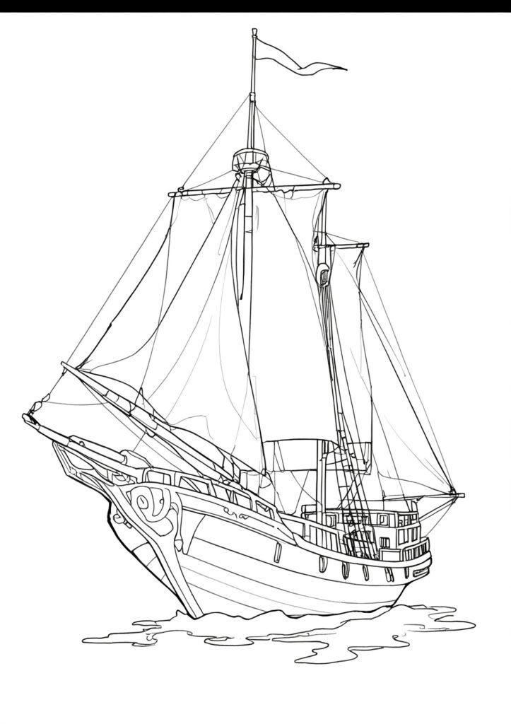 barco para colorear