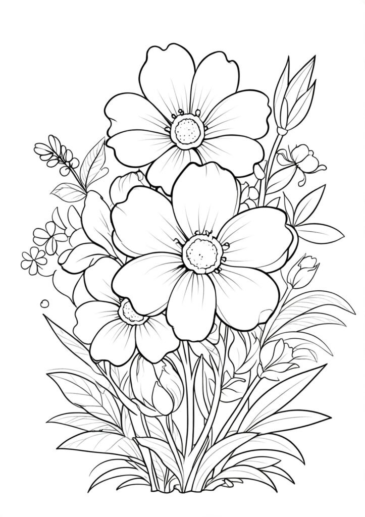 dibujo de flor para colorear