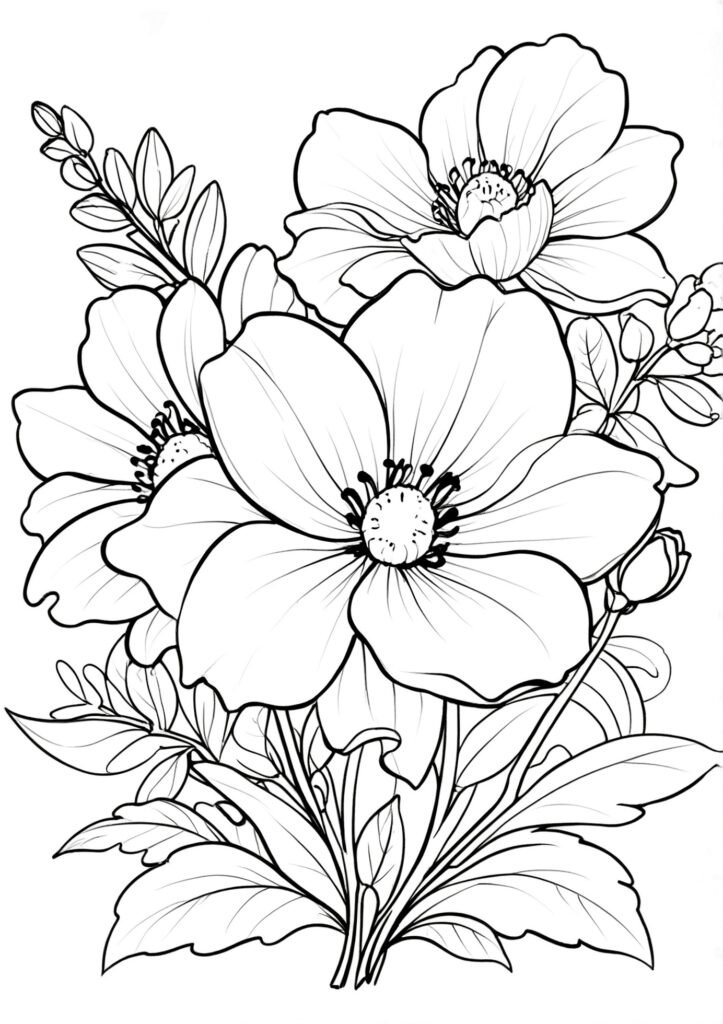 dibujo de flor para colorear