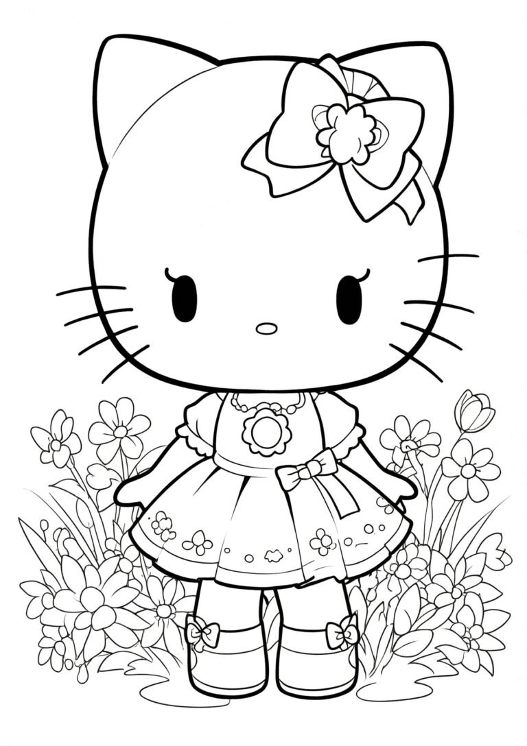 Dibujos de Hello Kitty para Colorear Gratis - imprimeycolorea.com